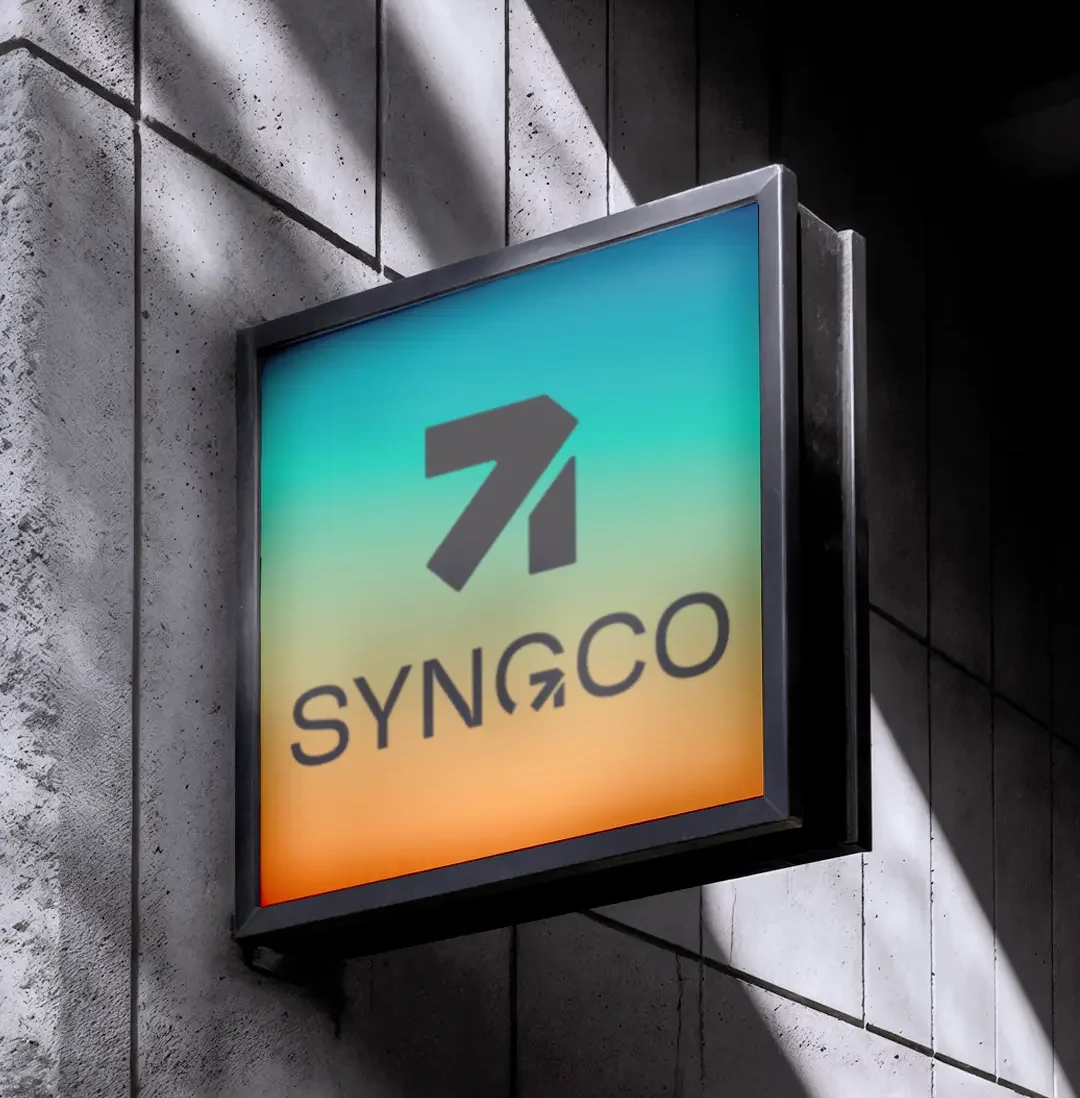 Syngco 1 Syngco brand identity case study – logo and teal-to-orange gradient